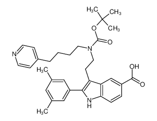3-{2-[tert-butoxycarbonyl-(4-pyridin-4-yl-butyl)amino]ethyl}-2-(3,5-dimethylphenyl)-1H-indole-5-carboxylic acid_192717-27-4