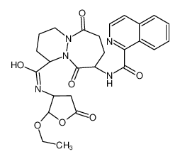 (4S,7S)-N-[(3S)-2-ethoxy-5-oxo-tetrahydrofuran-3-yl]-7-(isoquinol ine-1-carbonylamino)-6,10-dioxo-2,3,4,7,8,9-hexahydro-1H-pyridazi no[1,2-a]diazepine-4-carboxamide_192755-21-8
