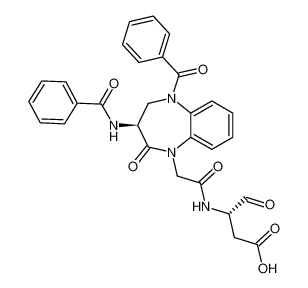 (S)-3-(2-((S)-3-benzamido-5-benzoyl-2-oxo-2,3,4,5-tetrahydro-1H-benzo[b][1,4]diazepin-1-yl)acetamido)-4-oxobutanoic acid_192757-54-3
