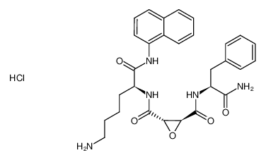 Nα-{L-3-trans-[(S)-1-carbamoyl-2-phenylethylcarbamoyl]oxirane-2-carbonyl}-L-lysine-1-naphthylamide hydrochloride_192762-97-3