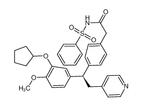 N-{(R)-4-[1-(3-Cyclopentyloxy-4-methoxyphenyl)-2-(pyridin-4-yl)ethyl]phenylacetyl}benzenesulfonamide_192766-96-4