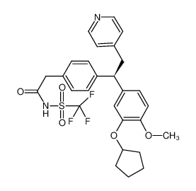 N-{(R)-4-[1-(3-Cyclopentyloxy-4-methoxyphenyl)-2-(pyridin-4-yl)ethyl]phenylacetyl}trifluoromethanesulfonamide_192766-97-5