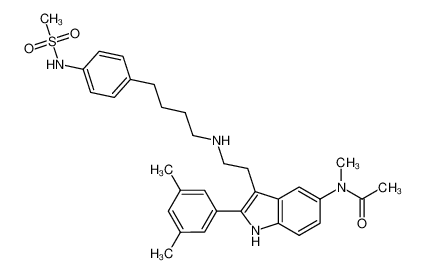 N-(2-(3,5-dimethylphenyl)-3-(2-((4-(4-(methylsulfonamido)phenyl)butyl)amino)ethyl)-1H-indol-5-yl)-N-methylacetamide_192771-53-2
