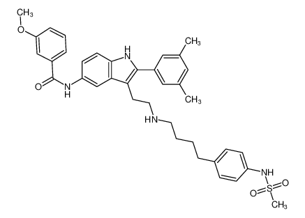 Benzamide,N-[2-(3,5-dimethylphenyl)-3-[2-[[4-[4-[(methylsulfonyl)amino]phenyl]butyl]amino]ethyl]-1H-indol-5-yl]-3-methoxy-_192771-56-5