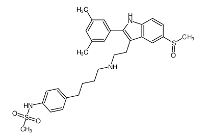N-(4-(4-((2-(2-(3,5-dimethylphenyl)-5-(methylsulfinyl)-1H-indol-3-yl)ethyl)amino)butyl)phenyl)methanesulfonamide_192771-67-8