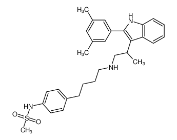 N-(4-(4-((2-(2-(3,5-dimethylphenyl)-1H-indol-3-yl)propyl)amino)butyl)phenyl)methanesulfonamide_192772-91-1