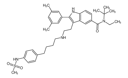 N-(tert-butyl)-2-(3,5-dimethylphenyl)-N-ethyl-3-(2-((4-(4-(methylsulfonamido)phenyl)butyl)amino)ethyl)-1H-indole-5-carboxamide_192773-31-2