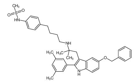 N-(4-(4-((1-(5-(benzyloxy)-2-(3,5-dimethylphenyl)-1H-indol-3-yl)-2-methylpropan-2-yl)amino)butyl)phenyl)methanesulfonamide_192773-42-5