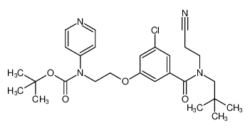tert-butyl (2-(3-chloro-5-((2-cyanoethyl)(neopentyl)carbamoyl)phenoxy)ethyl)(pyridin-4-yl)carbamate_192810-89-2