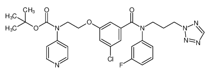 tert-butyl (2-(3-((3-(2H-tetrazol-2-yl)propyl)(3-fluorophenyl)carbamoyl)-5-chlorophenoxy)ethyl)(pyridin-4-yl)carbamate_192811-10-2