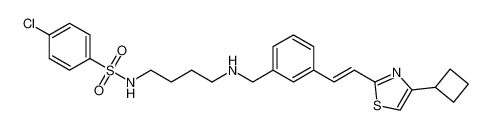 (E)-4-chloro-N-(4-((3-(2-(4-cyclobutylthiazol-2-yl)vinyl)benzyl)amino)butyl)benzenesulfonamide_192812-36-5