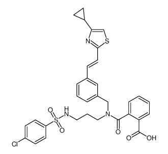 (E)-2-((3-((4-chlorophenyl)sulfonamido)propyl)(3-(2-(4-cyclopropylthiazol-2-yl)vinyl)benzyl)carbamoyl)benzoic acid_192814-63-4