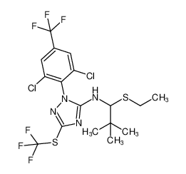 1-(2,6-dichloro-4-(trifluoromethyl)phenyl)-N-(1-(ethylthio)-2,2-dimethylpropyl)-3-((trifluoromethyl)thio)-1H-1,2,4-triazol-5-amine_192862-85-4