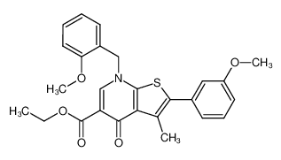 ethyl 4,7-dihydro-7-(2-methoxybenzyl)-2-(3-methoxyphenyl)-3-methyl-4-oxothieno[2,3-b]pyridine-5-carboxylate_192886-05-8