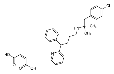 [2-(4-Chloro-phenyl)-1,1-dimethyl-ethyl]-(4,4-di-pyridin-2-yl-butyl)-amine; compound with (Z)-but-2-enedioic acid_19291-26-0