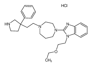 3-(2-(4-(1-(2-ethoxyethyl)-1H-benzimidazol-2-yl)[1,4]diazepan-1-yl)ethyl)-3-phenylpyrrolidine hydrochloric acid salt_192940-77-5