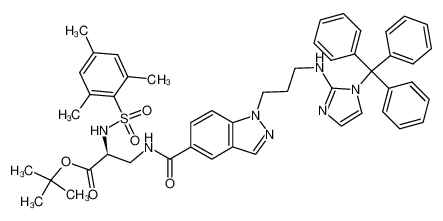 tert-Butyl 3-[1-[3-(N-(1-triphenylmethylimidazol-2-yl)-amino)propyl]-indazol-5-ylcarbonylamino]-2(S)-(2,4,6-trimethylbenzenesulfonylamino)propionate_192944-46-0