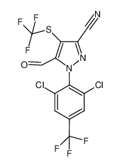 1-[2,6-dichloro-4-(trifluoromethyl)phenyl]-5-formyl-4-trifluoromethylthio-1H-pyrazole-3-carbonitrile_192988-66-2