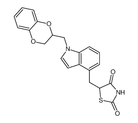 5-((1-((2,3-dihydrobenzo[b][1,4]dioxin-2-yl)methyl)-1H-indol-4-yl)methyl)thiazolidine-2,4-dione_192995-64-5