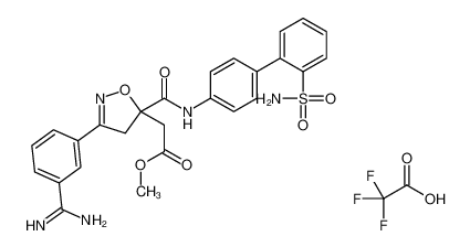Methyl {3-(3-carbamimidoylphenyl)-5-[(2'-sulfamoyl-4-biphenylyl)c arbamoyl]-4,5-dihydro-1,2-oxazol-5-yl}acetate trifluoroacetate (1 :1)_193003-99-5