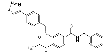 3-((4-(1,2,3-thiadiazol-4-yl)benzyl)amino)-4-acetamido-N-(pyridin-2-ylmethyl)benzamide_193013-57-9