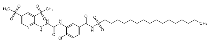 2-(3,5-bis(methylsulfonyl)pyridin-2-yl)-N-(2-chloro-5-((hexadecylsulfonyl)carbamoyl)phenyl)hydrazine-1-carboxamide_193065-75-7