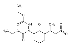 2-(N.N'-dicarbaethoxy-hydrazino)-6-(1-nitro-propyl-(2))-cyclohexanon_19307-65-4
