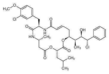 (3S,7R,10R,16S,E)-16-((2R,3R,4S)-4-chloro-3-hydroxy-4-phenylbutan-2-yl)-10-(3-chloro-4-methoxybenzyl)-3-isobutyl-7-methyl-1,4-dioxa-8,11-diazacyclohexadec-13-ene-2,5,9,12-tetraone_193070-94-9