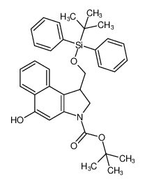 tert-butyl 1-(((tert-butyldiphenylsilyl)oxy)methyl)-5-hydroxy-1,2-dihydro-3H-benzo[e]indole-3-carboxylate_193087-63-7
