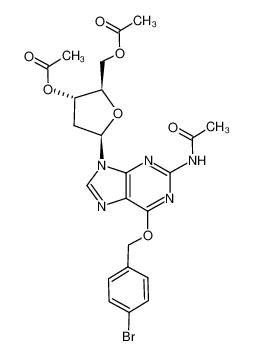 Acetic acid (2R,3S,5R)-2-acetoxymethyl-5-[2-acetylamino-6-(4-bromo-benzyloxy)-purin-9-yl]-tetrahydro-furan-3-yl ester_193092-57-8