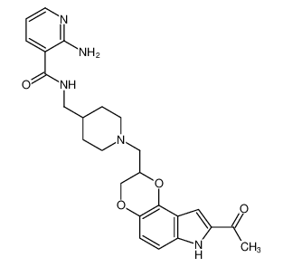 N-((1-((8-acetyl-2,3-dihydro-7H-[1,4]dioxino[2,3-e]indol-2-yl)methyl)piperidin-4-yl)methyl)-2-aminonicotinamide_193197-38-5