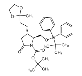 (-)-(4S,5S)-1-(tert-butoxycarbonyl)-5-{[(tert-butyldiphenylsilyl)oxy]methyl}-4-[2-(2-methyl-1,3-dioxolan-2-yl)ethyl]pyrrolidin-2-one_193264-87-8