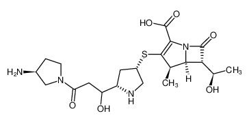 (4R,5S,6S)-3-(((3S,5S)-5-(3-((S)-3-aminopyrrolidin-1-yl)-1-hydroxy-3-oxopropyl)pyrrolidin-3-yl)thio)-6-((R)-1-hydroxyethyl)-4-methyl-7-oxo-1-azabicyclo[3.2.0]hept-2-ene-2-carboxylic acid_193266-61-4