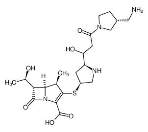 (1R,5S,6S)-2-[(2S,4S)-2-[2-[(3R)-3-aminomethylpyrrolidin-1-ylcarbonyl]-1-hydroxyethyl]pyrrolidin-4-ylthio]-6-[(1R)-1-hydroxyethyl]-1methyl-1-carbapen-2-em-3-carboxylic acid_193266-92-1