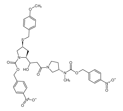 4-nitrobenzyl (2S,4S)-2-(1-hydroxy-3-((S)-3-(methyl(((4-nitrobenzyl)oxy)carbonyl)amino)pyrrolidin-1-yl)-3-oxopropyl)-4-((4-methoxybenzyl)thio)pyrrolidine-1-carboxylate_193268-99-4