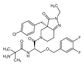 2-amino-N-((R)-1-((R)-3a-(4-chlorobenzyl)-2-ethyl-3-oxo-2,3,3a,4,6,7-hexahydro-5H-pyrazolo[4,3-c]pyridin-5-yl)-3-((3,4-difluorobenzyl)oxy)-1-oxopropan-2-yl)-2-methylpropanamide_193272-40-1