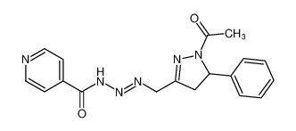 (E)-1-(3-((3-isonicotinoyltriaz-1-en-1-yl)methyl)-5-phenyl-4,5-dihydro-1H-pyrazol-1-yl)ethan-1-one_193284-42-3