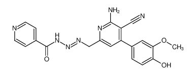 (E)-2-amino-4-(4-hydroxy-3-methoxyphenyl)-6-((3-isonicotinoyltriaz-1-en-1-yl)methyl)nicotinonitrile_193284-61-6