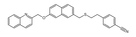 4-(2-(((7-(quinolin-2-ylmethoxy)naphthalen-2-yl)methyl)thio)ethyl)benzonitrile_193290-31-2