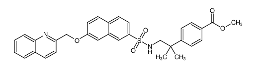 methyl 4-(2-methyl-1-((7-(quinolin-2-ylmethoxy)naphthalene)-2-sulfonamido)propan-2-yl)benzoate_193290-43-6