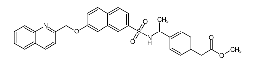 methyl 2-(4-(1-((7-(quinolin-2-ylmethoxy)naphthalene)-2-sulfonamido)ethyl)phenyl)acetate_193290-74-3
