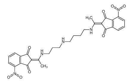 N(1),N(8)-bis[1-(4-nitro-1,3-dioxoindan-2-ylidene)ethyl]-spermidine_193334-88-2