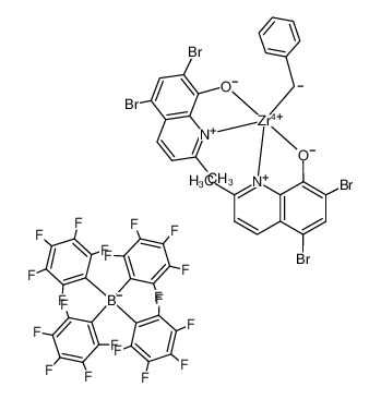 [(2-Me-5,5-Br2-8-quinolinato)2Zr(CH2Ph)][B(C6F5)4]_193351-92-7