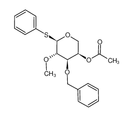 Acetic acid (3R,4R,5S,6R)-4-benzyloxy-5-methoxy-6-phenylsulfanyl-tetrahydro-pyran-3-yl ester_193359-99-8