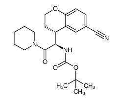 tert-butyl ((R)-1-((R)-6-cyanochroman-4-yl)-2-oxo-2-(piperidin-1-yl)ethyl)carbamate_193402-77-6