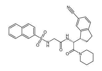 N-((R)-1-((S)-6-cyano-2,3-dihydro-1H-inden-1-yl)-2-oxo-2-(piperidin-1-yl)ethyl)-2-(naphthalene-2-sulfonamido)acetamide_193402-83-4
