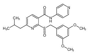 2-((3,5-dimethoxybenzyl)sulfinyl)-6-isobutyl-N-(pyridin-4-yl)nicotinamide_193407-40-8