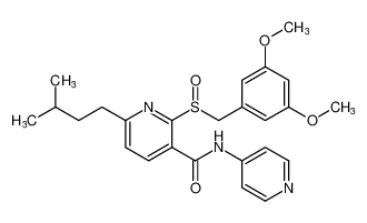 2-((3,5-dimethoxybenzyl)sulfinyl)-6-isopentyl-N-(pyridin-4-yl)nicotinamide_193407-42-0