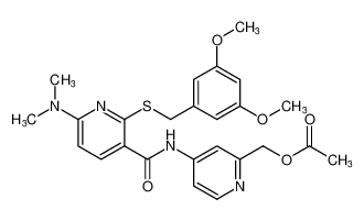 (4-(2-((3,5-dimethoxybenzyl)thio)-6-(dimethylamino)nicotinamido)pyridin-2-yl)methyl acetate_193407-75-9
