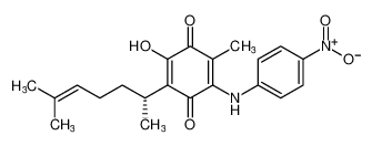 (R)-2-hydroxy-6-methyl-3-(6-methylhept-5-en-2-yl)-5-((4-nitrophenyl)amino)cyclohexa-2,5-diene-1,4-dione_193410-03-6